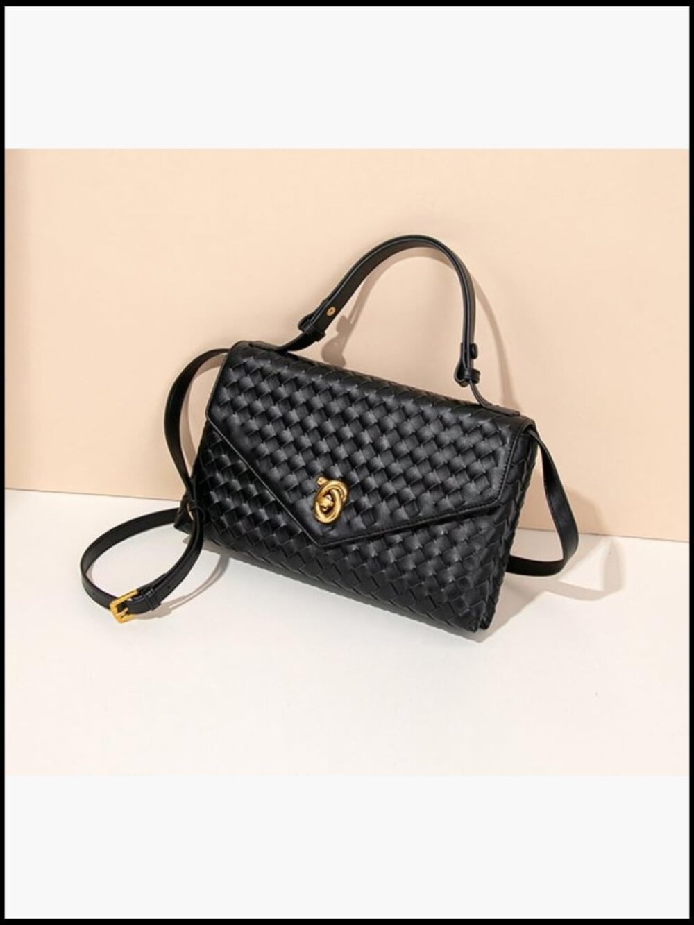 Woven Crossbody Satchel Bag Trendy Braided Top Handle Shoulder Purse Summer - Picture 3 of 7